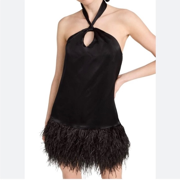 Cinq a Sept Silk Barb Black Mini dress Size 6 - Picture 3 of 7